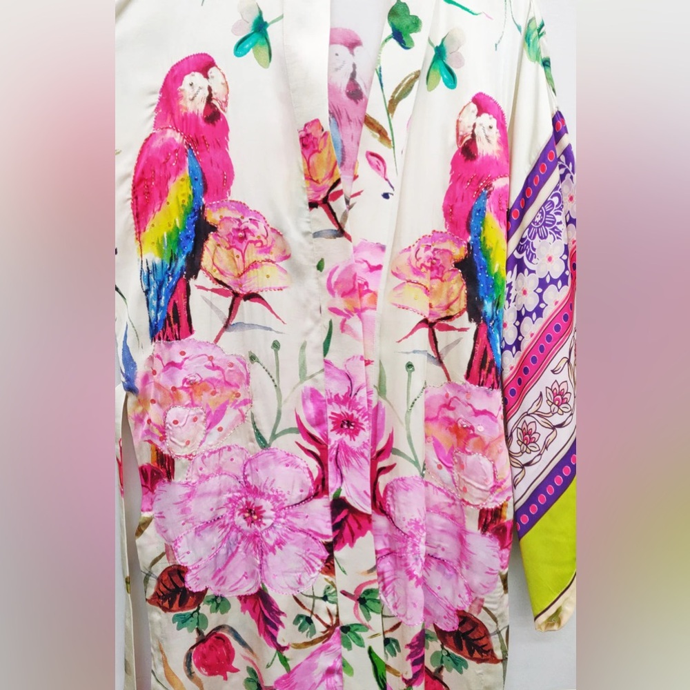 Aratta Tropical Mood Hand-Beaded Kimono/Topper - Picture 4 of 15